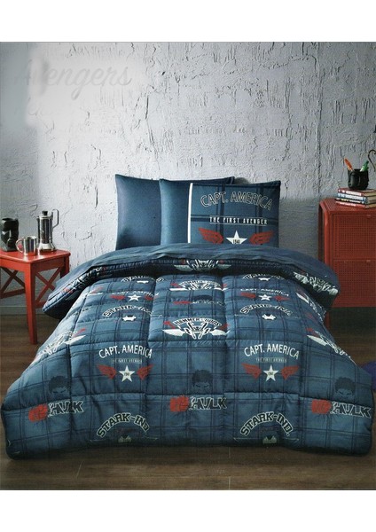 Avengers Lacivert Tek Kişilik Uyku Seti Fitted Çarşaf Lisanslı Ürün