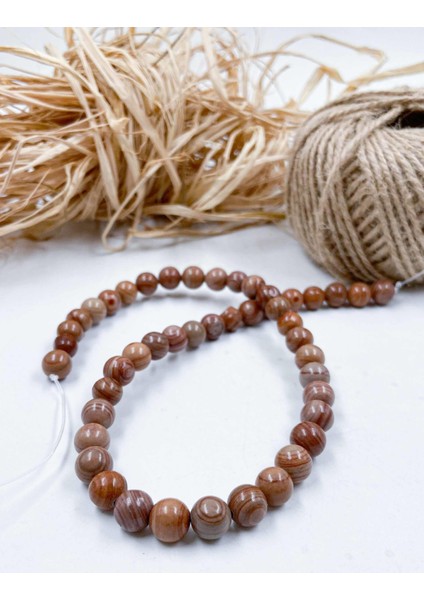 Jasper Küre Kesim 8 mm Doğal Taş Dizi