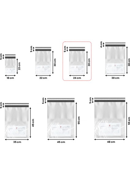Baskısız Bantlı Cepli Kargo Poşeti -24*30+5 - 100ADET