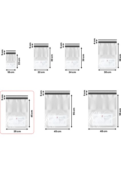 Baskısız Bantlı Cepli kargo Poşeti - 35*45+5 - 500ADET