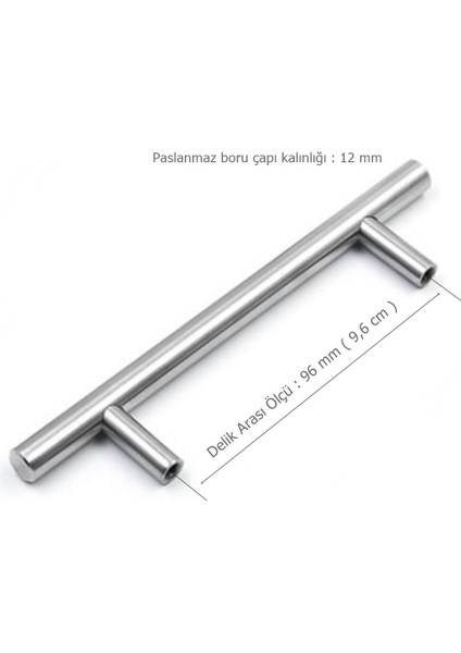 Alüminyum Paslanmaz Inox 96 mm Mobilya Boy Kulp Çap : 12 mm fiyatları