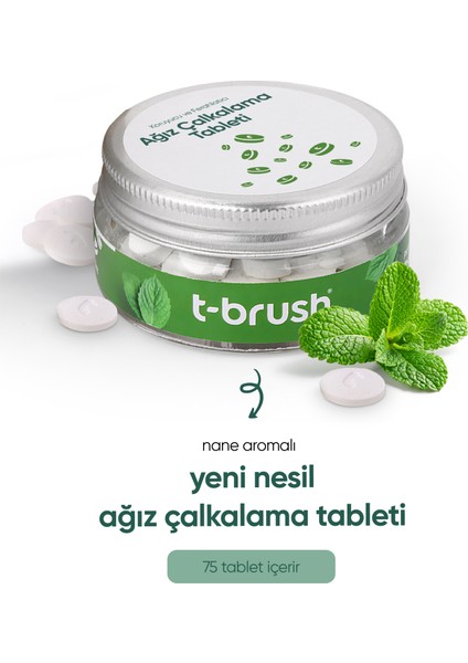 Portakallı Diş Macunu Tableti Florürsüz + Ağız Çalkalama/gargara Tableti Alkol İçermez 75 Tablet