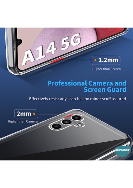 Samsung Galaxy A14 Kılıf Transparent Soft Beyaz