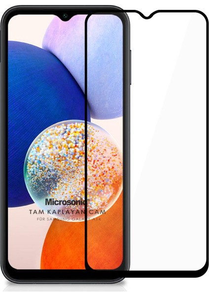 Samsung Galaxy A14 Tam Kaplayan Temperli Cam Ekran Koruyucu Siyah
