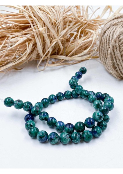 Jasper Küre Kesim 8 mm Doğal Taş Dizi