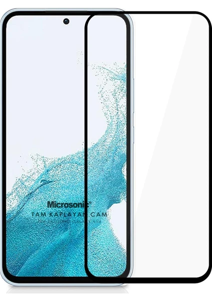 Samsung Galaxy A54 Tam Kaplayan Temperli Cam Ekran Koruyucu Siyah