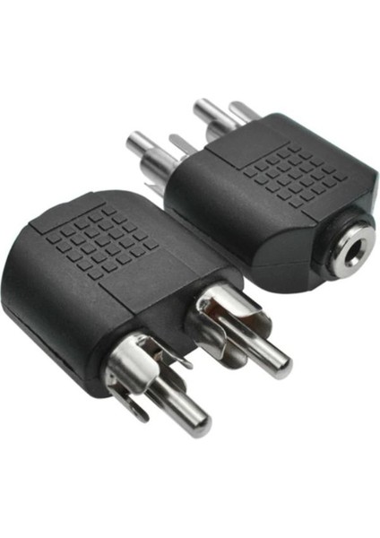2 Rca Erkek To 3.5 mm Aux Stereo Dişi Ses Ayırıcı Adaptör