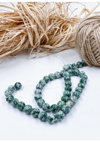 Jasper Küre Kesim 8 mm Doğal Taş Dizi
