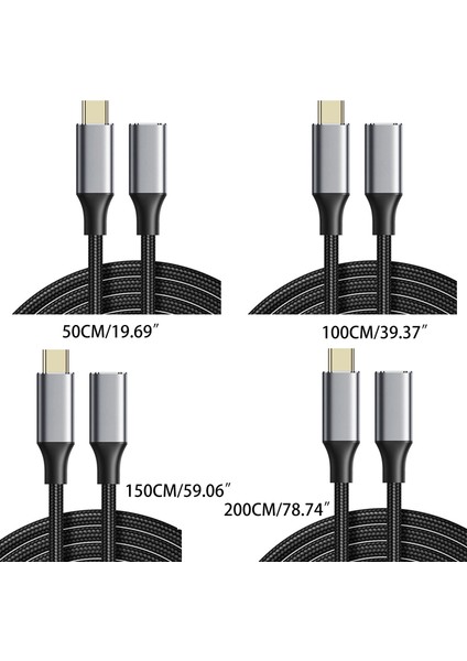 USB C Uzatma Kablosu USB 3.1 10GBPS PD100W Kablo Erkek/kadın Type Kablosu - Siyah (Yurt Dışından)