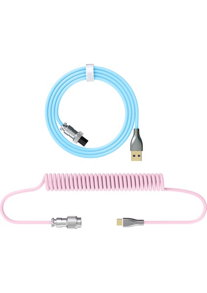 Dayanıklı Naylon Örgülü Type USB Kablosu Buzlu Mekanik Klavye Kablosu 2.2m - Mavi (Yurt Dışından)