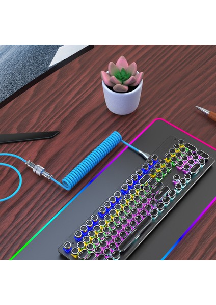 Dayanıklı Naylon Örgülü Type USB Kablosu Buzlu Mekanik Klavye Kablosu 2.2m - Mavi (Yurt Dışından) fırsatları