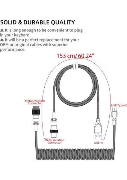Dayanıklı Naylon Örgülü Type USB Kablosu Buzlu Mekanik Klavye Kablosu 2.2m - Mavi (Yurt Dışından) indirimleri