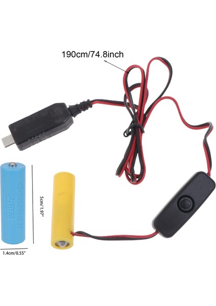 3V Aa Batarya Eliminator USB C Güç Kaynağı 2xaa Pili Değiştirin Anahtar - Siyah (Yurt Dışından) indirimleri