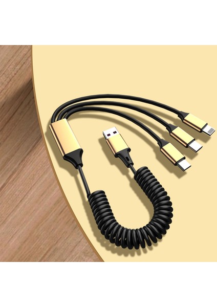 USB C-Çok Şarj Kablosu 2'si 1 Arada Type-C-Usb-C/ Yıldırım Kablosu Pd Ada - Siyah (Yurt Dışından)