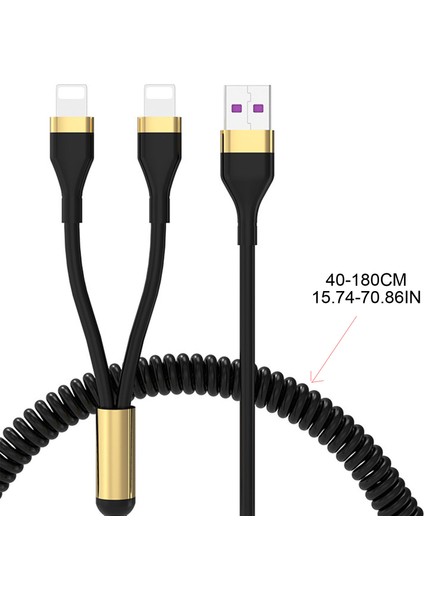 USB C-Çok Şarj Kablosu 2'si 1 Arada Type-C-Usb-C/ Yıldırım Kablosu Pd Ada - Siyah (Yurt Dışından)