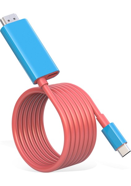 USB C Ila HDMI Uyumlu Kablo 2m Anahtar Bilgisayar Için Type-C Dönüştürücü Kablosu - Mavi (Yurt Dışından)
