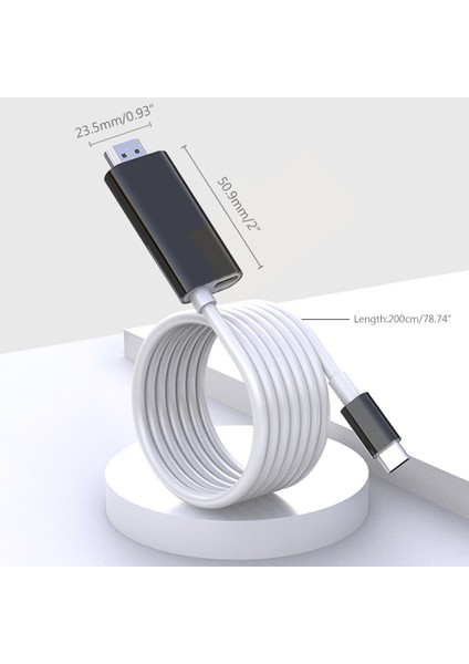 USB C Ila HDMI Uyumlu Kablo 2m Anahtar Bilgisayar Için Type-C Dönüştürücü Kablosu - Mavi (Yurt Dışından)