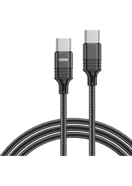 100W USB Type C Type Kablo Pd Hızlı Şarj 5A Hızlı Şarj Cihazı USB C Tel - Siyah (Yurt Dışından)