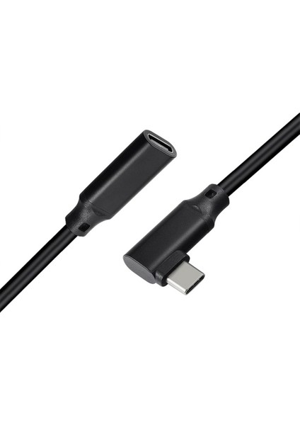 90 Derece USB C Uzatma Kablosu Dik Açısı USB 3.1 Type Erkek/kadın - Siyah (Yurt Dışından)