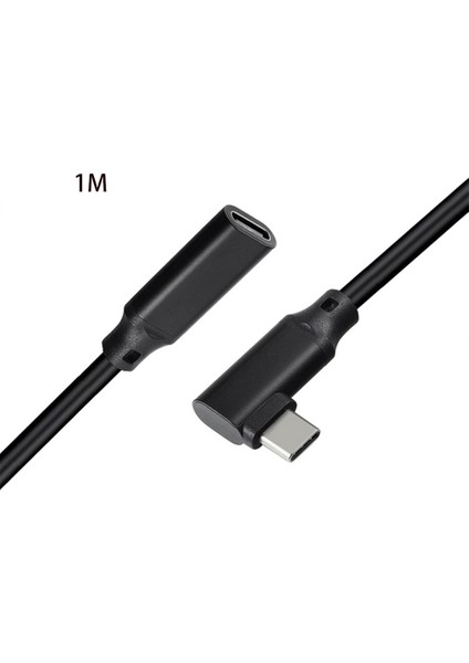 90 Derece USB C Uzatma Kablosu Dik Açısı USB 3.1 Type Erkek/kadın - Siyah (Yurt Dışından)