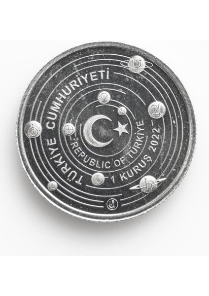 2022 Güneş Sistemindeki Gezegenler (Alüminyum) 1 Kuruş Hatıra Para Seti