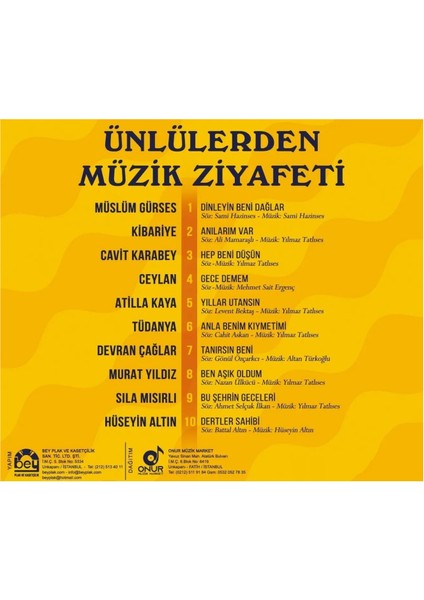 Ünlülerden Müzik Ziyafeti - Çeşitli Sanatçılar ( CD )