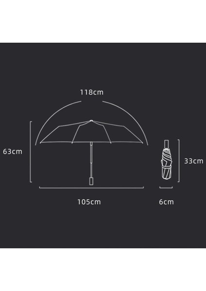 Suya Dayanıklı Otomatik Şemsiye - Siyah (Yurt Dışından)