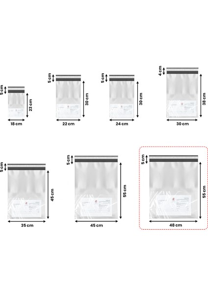 Baskısız Bantlı Cepli kargo Poşeti - 48*55+5 - 100ADET