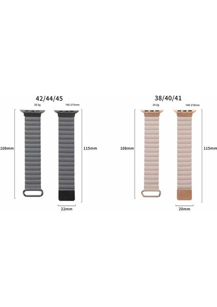 Apple Watch 7 41MM Kordon/kayış Magnetik Yapışma Metal Pu Deri Kordon/kayış