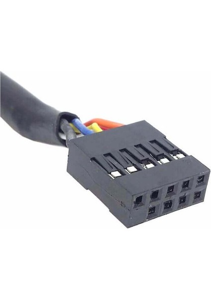 9 Pin Anakart Jumper Soketi To 2x USB A Dişi Dikey Panel Tipi Kablo - 20CM