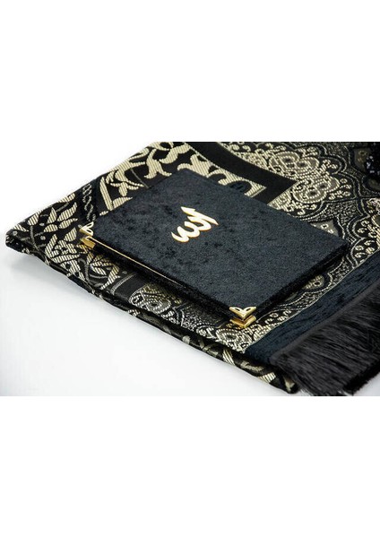 Kadife Kaplı Yasin Seccade Tesbih Kutulu Set Siyah fiyatları