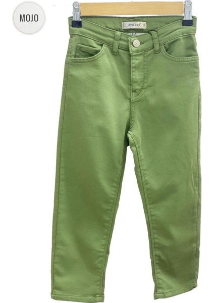 Mojo Unisex Çocuk Full Likralı Renkli Denim Pantolon 2321 Haki