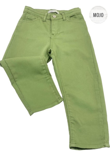 Mojo Unisex Çocuk Full Likralı Renkli Denim Pantolon 2321 Haki