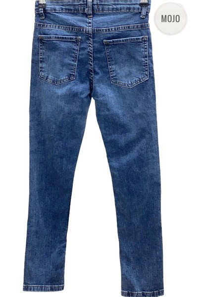 Mojo Unisex Çocuk Boru Paça Likralı Kot Pantolon 2276 Kot Mavi modelleri