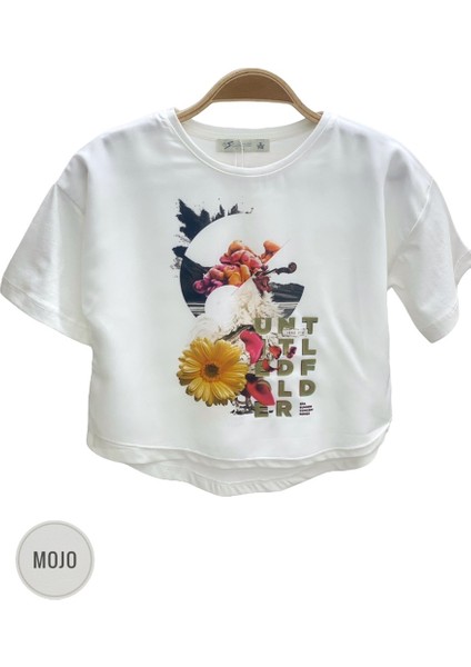 Mojo Kız Çocuk Baskılı Kısa Kol T-Shirt 35513 Ekru fiyatları