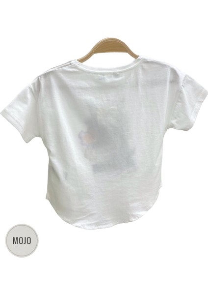 Mojo Kız Çocuk Baskılı Kısa Kol T-Shirt 35513 Ekru modelleri