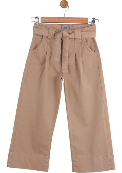 Kız Çocuk Kemerli Bol Paça Pantolon 54707 Taş Rengi fırsatları
