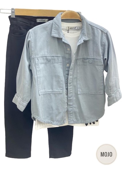 Mojo Unisex Çocuk Full Likralı Renkli Denim Pantolon 2321 Siyah