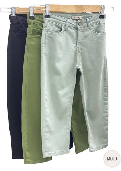 Mojo Unisex Çocuk Full Likralı Renkli Denim Pantolon 2321 Siyah
