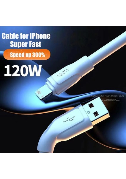 2 Metre 6 Amper Kalın 120W iPhone 13 Pro Max 14 12 11 Mini 8 7 Xr x Xs 6 Kablo Fast Hızlı Şarj Ios Cep Telefonu Şarj USB Kablosu 2mt 6A