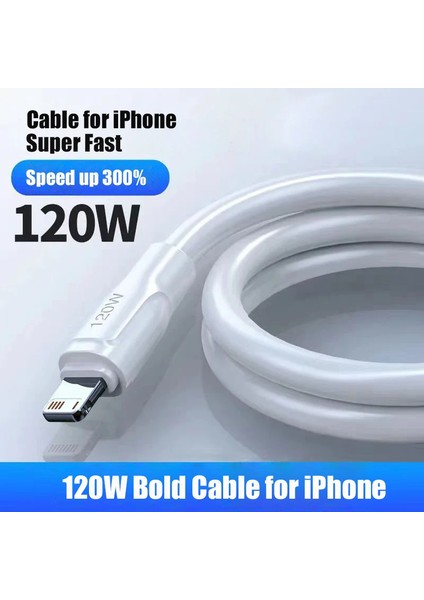 2 Metre 6 Amper Kalın 120W iPhone 13 Pro Max 14 12 11 Mini 8 7 Xr x Xs 6 Kablo Fast Hızlı Şarj Ios Cep Telefonu Şarj USB Kablosu 2mt 6A