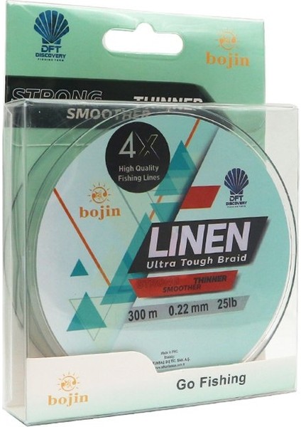 Bojin 4x Linen Ip Misina 0.22 mm 300 M Yeşil