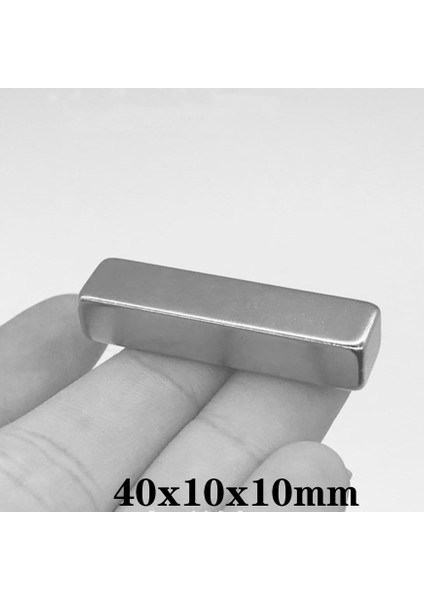 Güçlü Neodyum Mıknatıs 40x10x10 mm Köşeli Çubuk Magnet