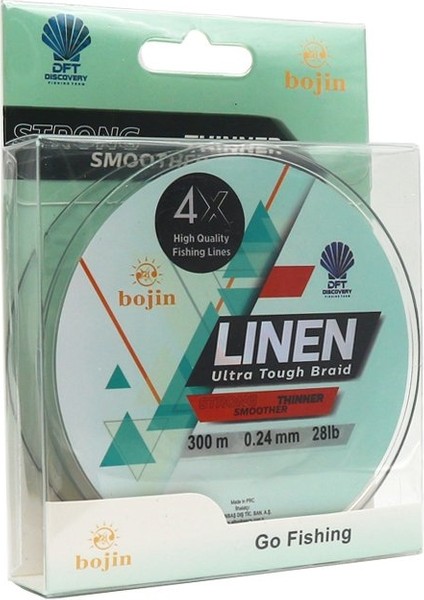 Bojin 4x Linen Ip Misina 0.24 mm 300 M Yeşil