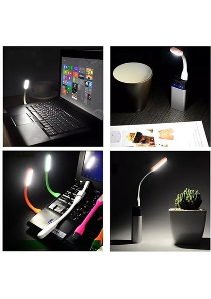 Esnek Taşınabilir USB LED Işık Lamba Gece Lambası ( 2 Adet ) Tüm USB Girişleriyle Uyumlu 17CM