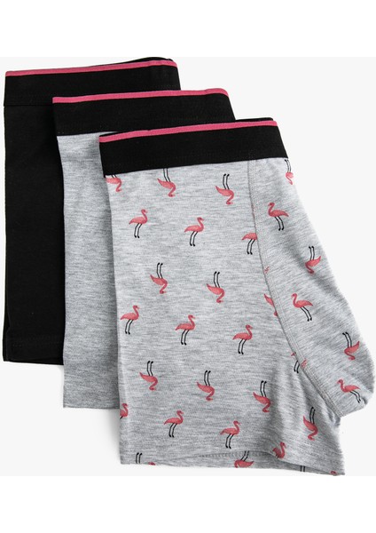 3'lü Boxer Seti Flamingo Baskılı