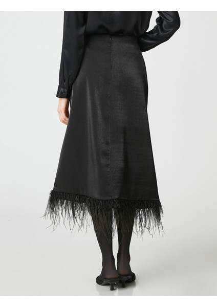 Melis Ağazat XKoton - Tüy Detaylı Saten Midi Etek fırsatları