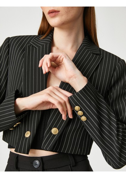 Crop Blazer Ceket Düğme Detaylı indirimleri