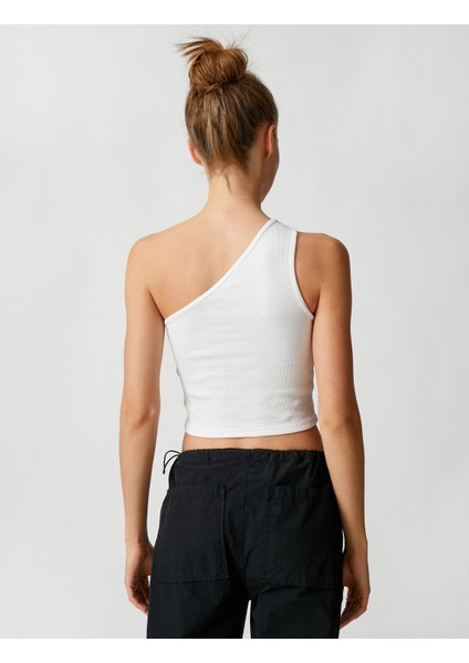 Crop Atlet Tek Omuz Pencere Detaylı Fitilli fırsatları