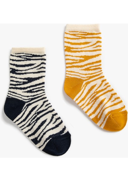 2'li Zebra Desenli Çorap Seti